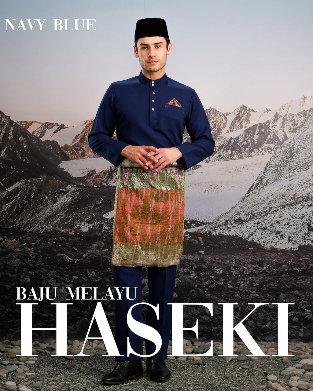 Baju Melayu Haseki - Navy Blue