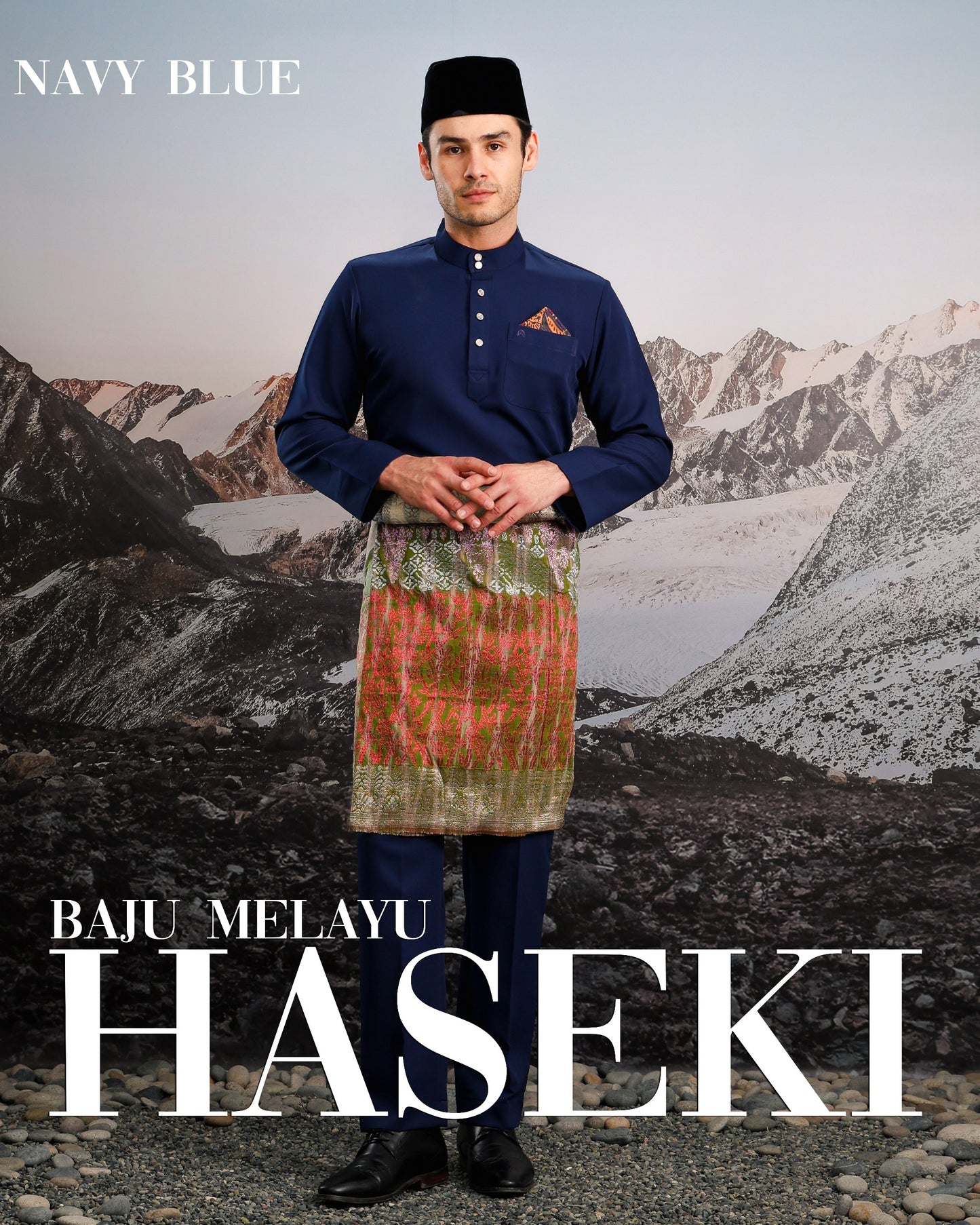Baju Melayu Haseki - Navy Blue