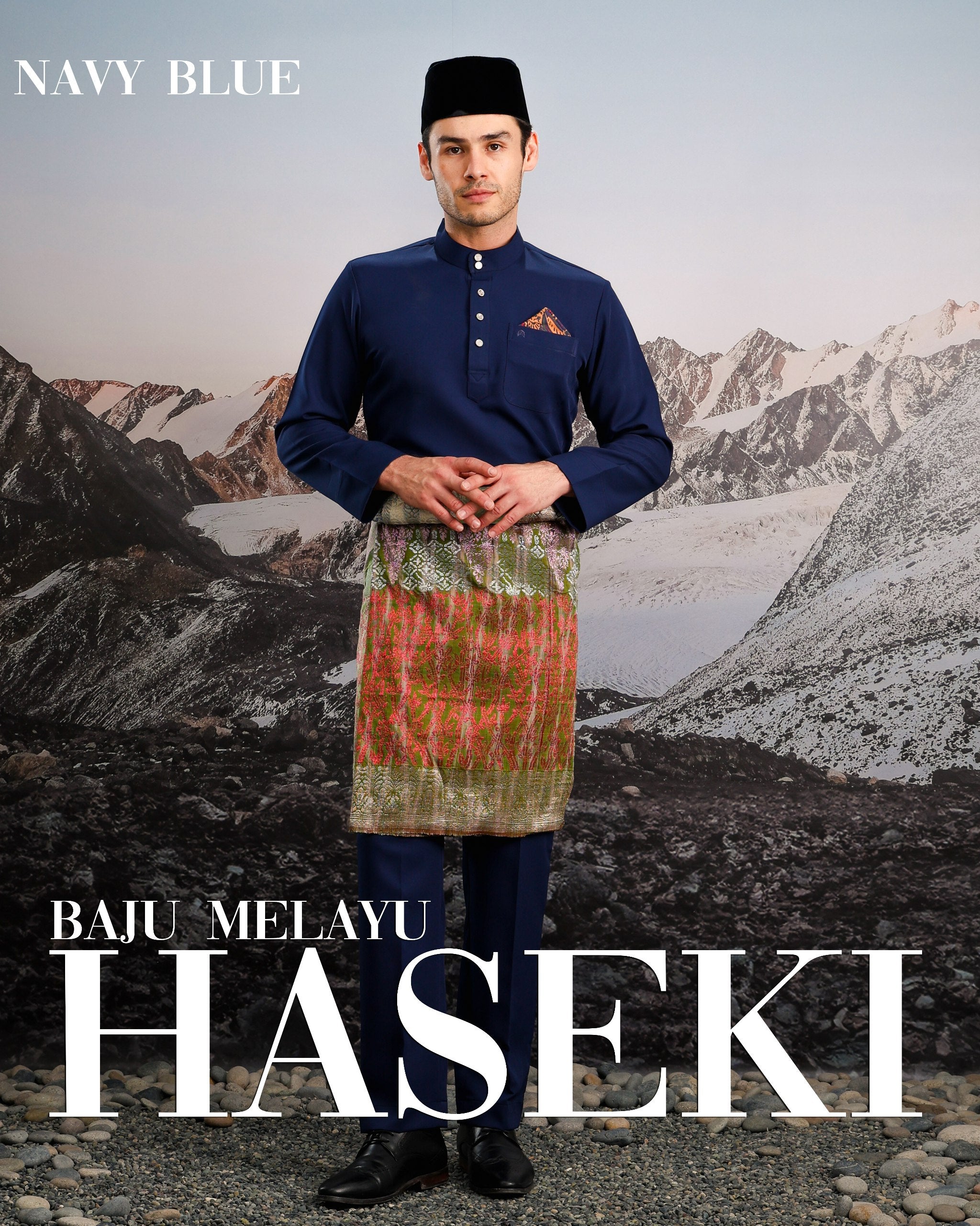 Baju Melayu Haseki - Navy Blue