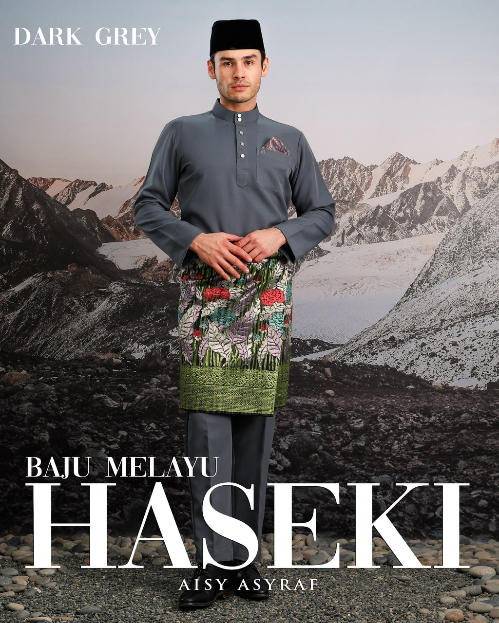 Baju Melayu Haseki - Dark Grey