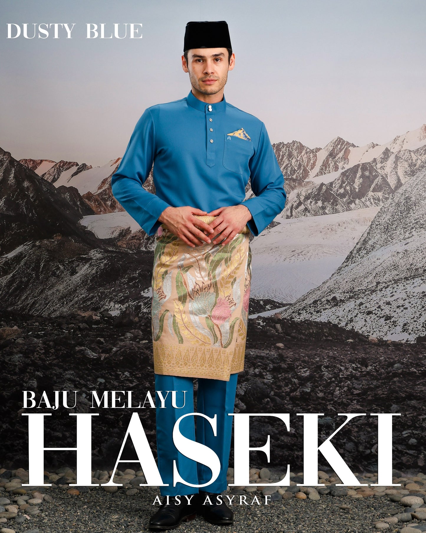 Baju Melayu Haseki - Dusty Blue