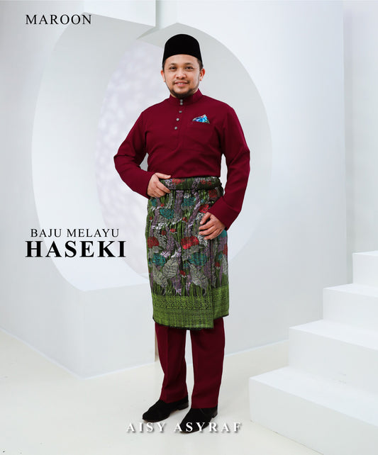 Baju Melayu Haseki - Maroon