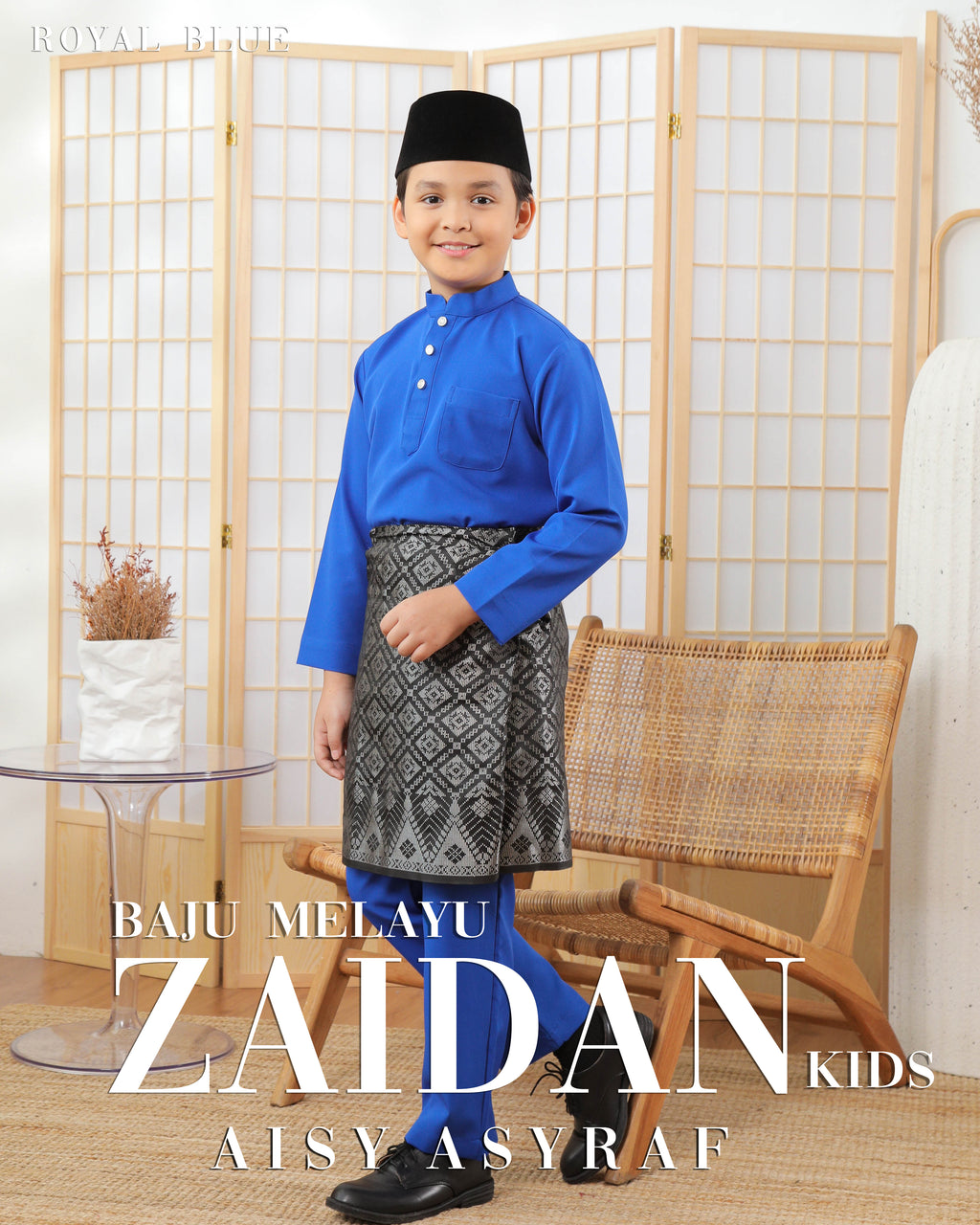 Baju Melayu Zaidan Kids - Royal Blue