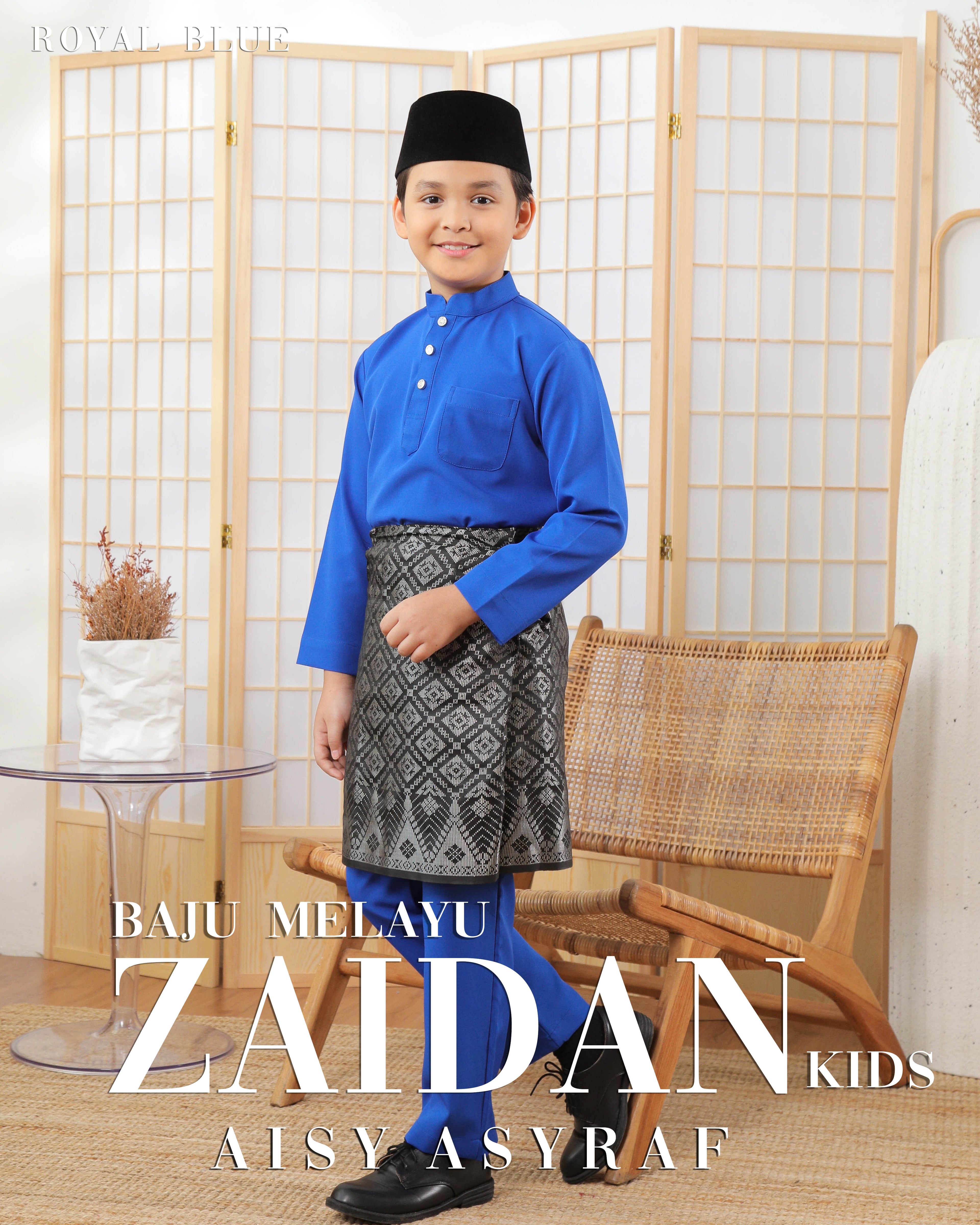 Baju Melayu Zaidan Kids - Royal Blue