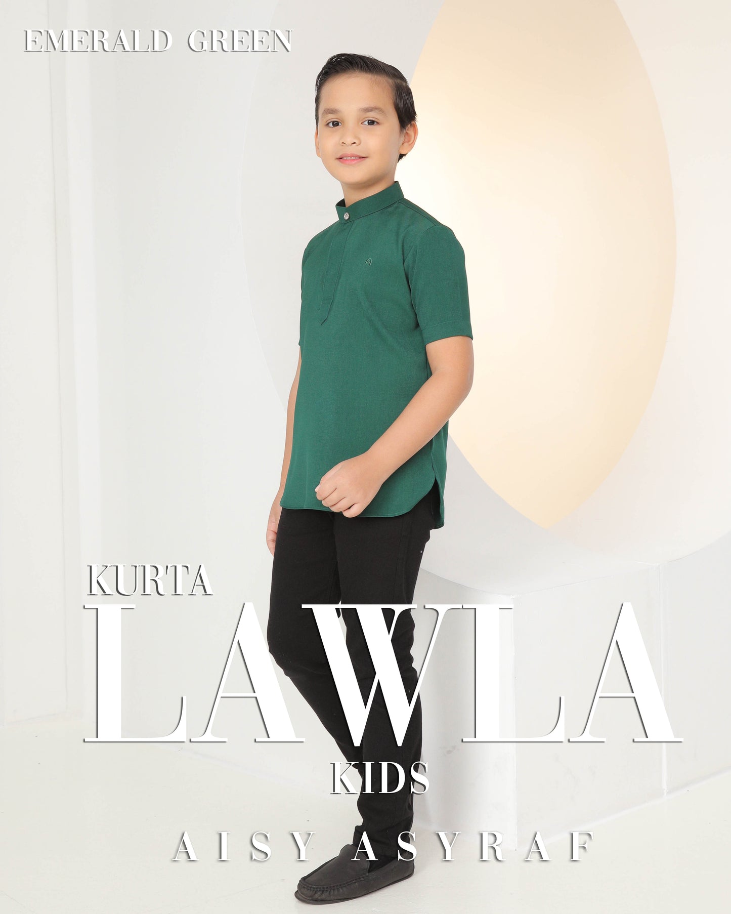 Kurta Lawla Kids - Emerald Green