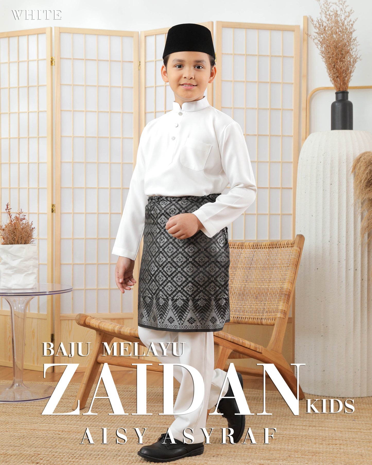 Baju Melayu Zaidan Kids - White