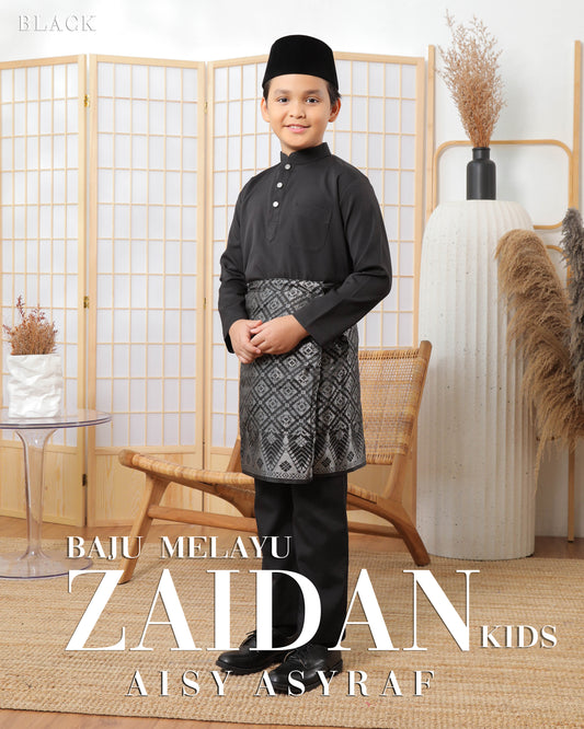 Baju Melayu Zaidan Kids - Black