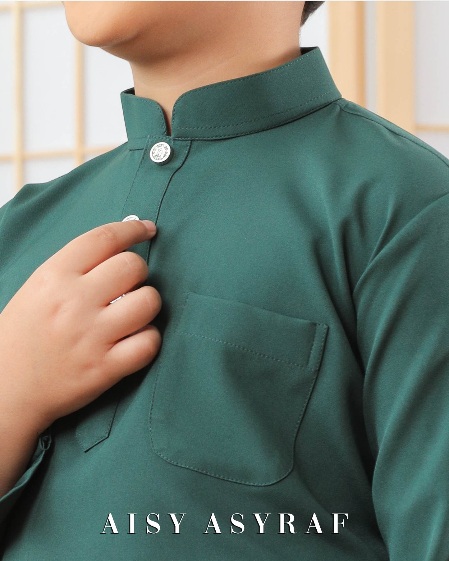 Baju Melayu Zaidan Kids - Emerald Green