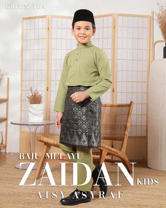Baju Melayu Zaidan Kids - Green Tea