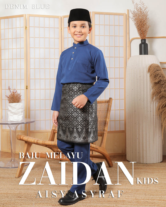 Baju Melayu Zaidan Kids - Denim Blue