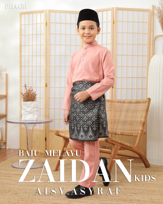 Baju Melayu Zaidan Kids - Peach