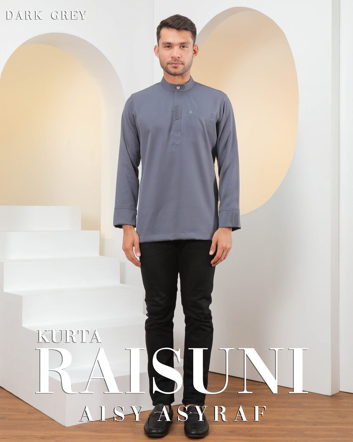 Kurta Raisuni -Dark Grey – Aisy Asyraf By IMAM MUDA Asyraf