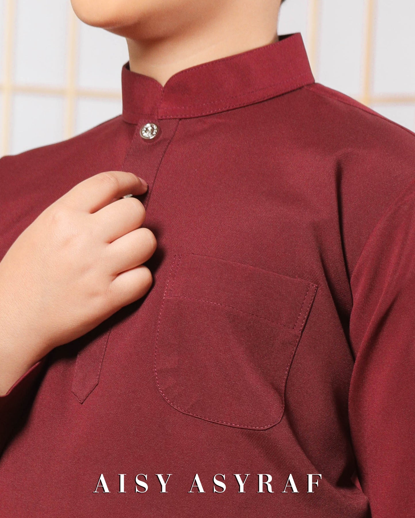Baju Melayu Zaidan Kids - Dark Maroon