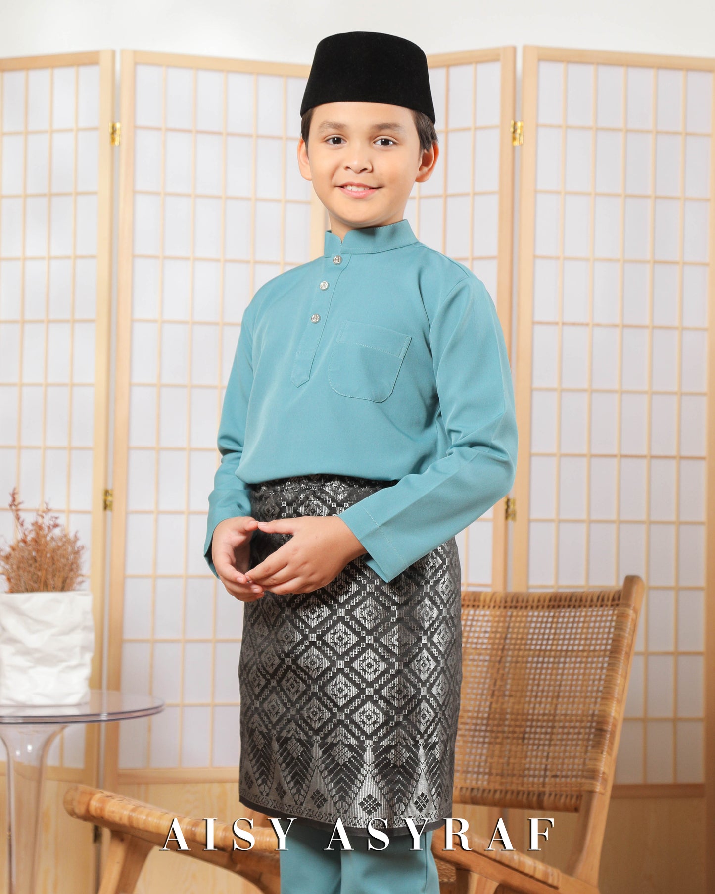 Baju Melayu Zaidan Kids - Dark Turqouise