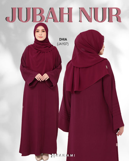 JUBAH NUR - MAROON (DHIA)