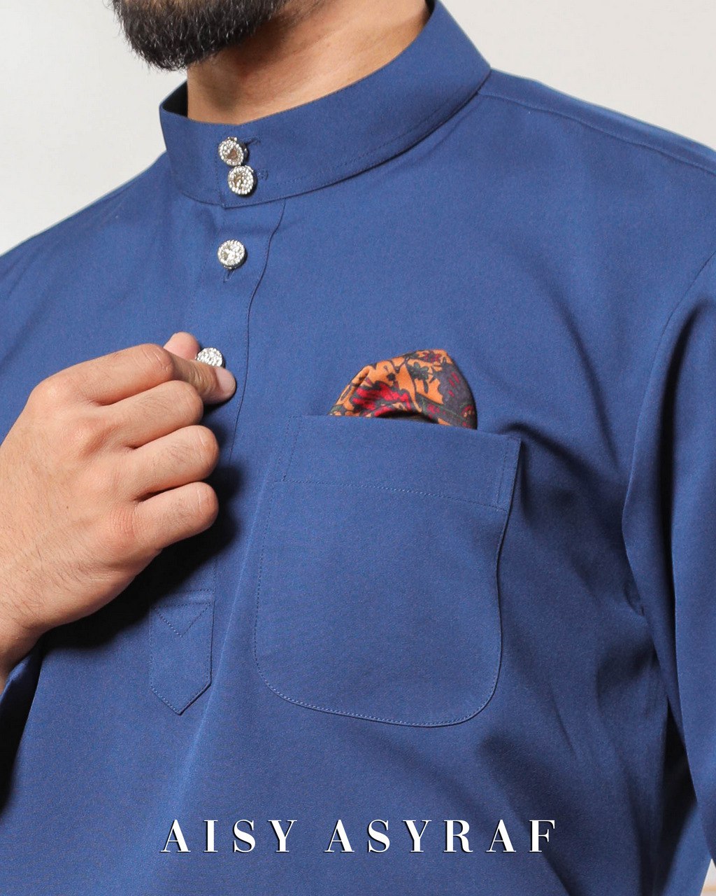 Baju Melayu Zaidan - Denim Blue