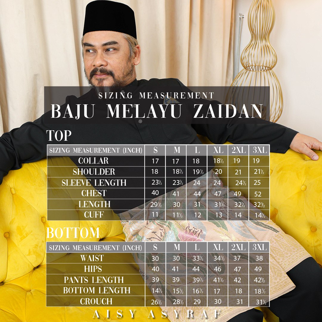 Baju Melayu Zaidan - Denim Blue