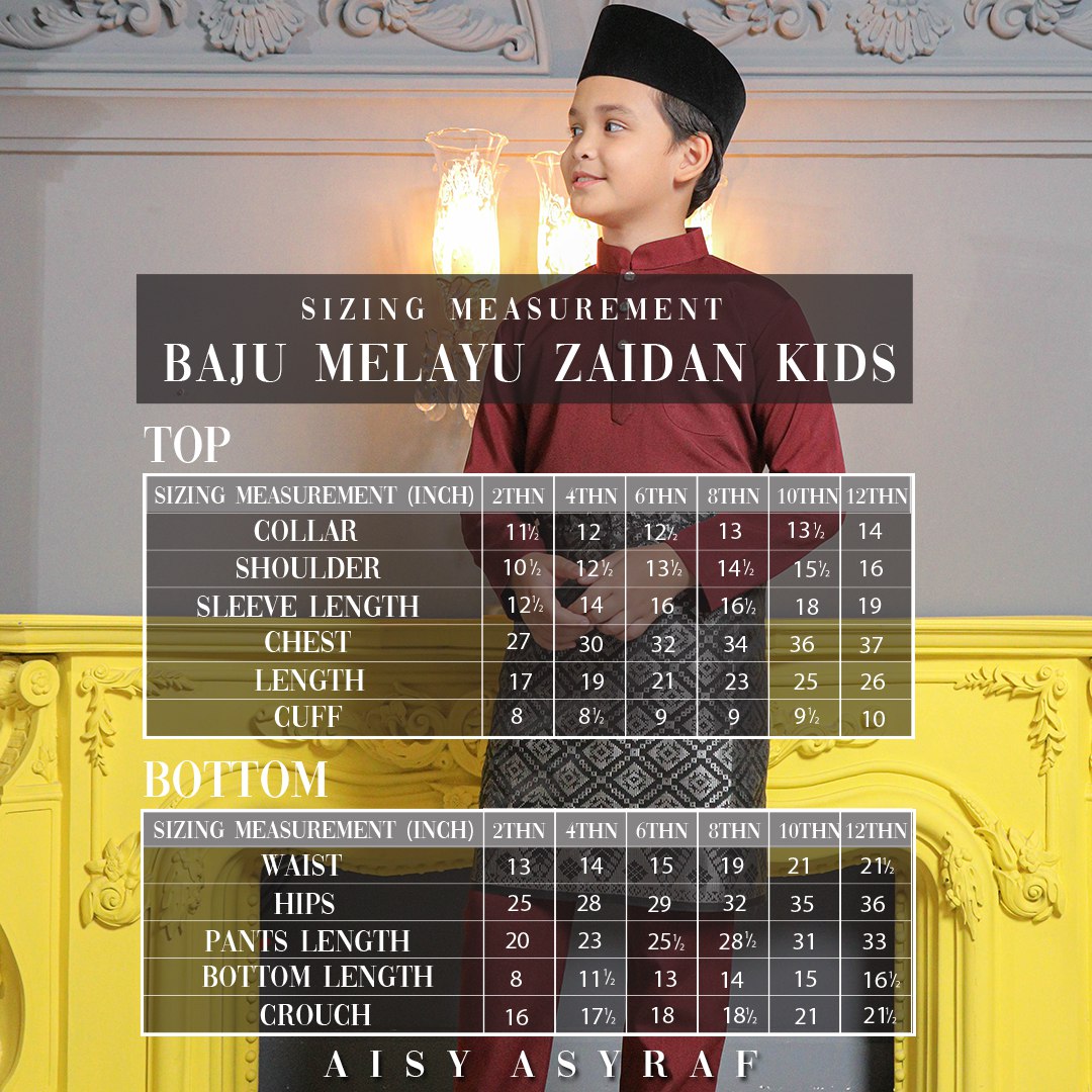 Baju Melayu Zaidan Kids - Dark Grey
