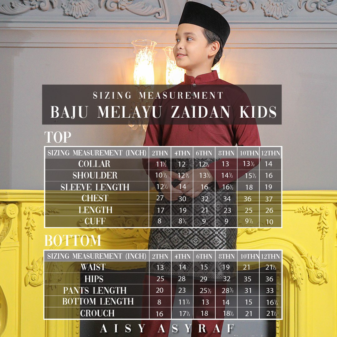 Baju Melayu Zaidan Kids - Rosewood
